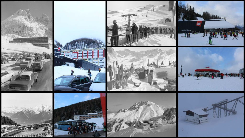 Ski infrastructure development over decades, Axamer Lizum and surroundings